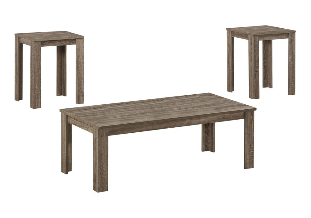 Set of Three 44" Taupe Coffee Table on a white background