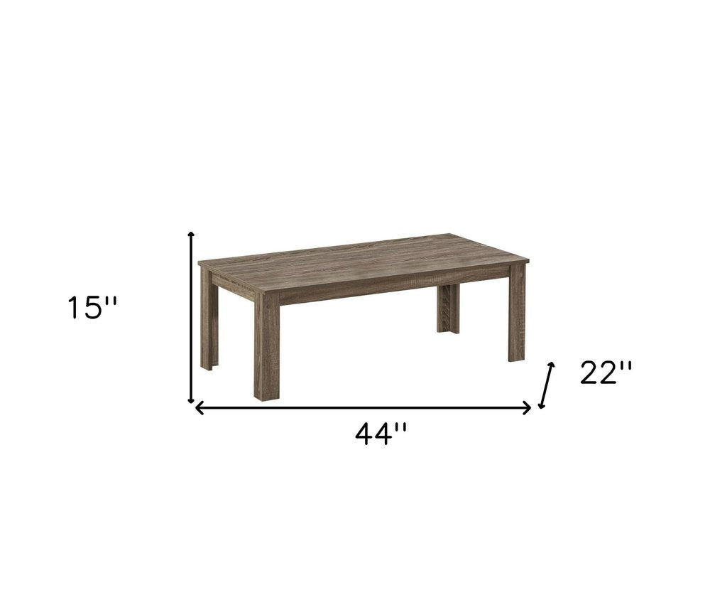 Set of Three 44" Taupe Coffee Table on a white background