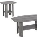 Set of Three 36" Gray Coffee Table With Shelf on a white background