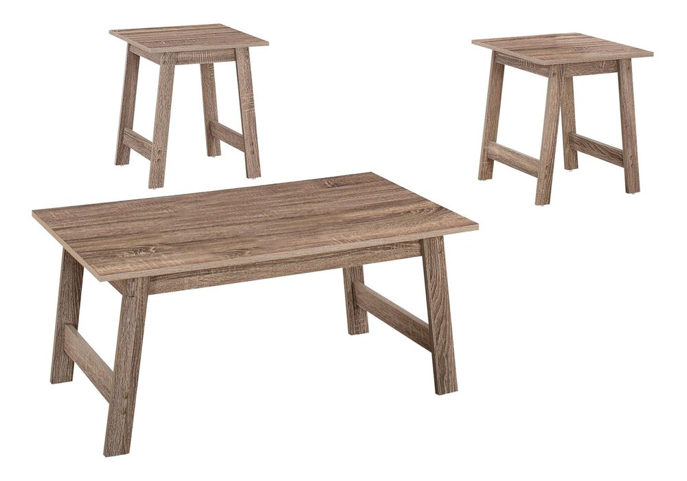 Set of Three 36" Taupe Coffee Table on a white background
