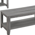 Set of Three 42" Gray Coffee Table With Shelf on a white background