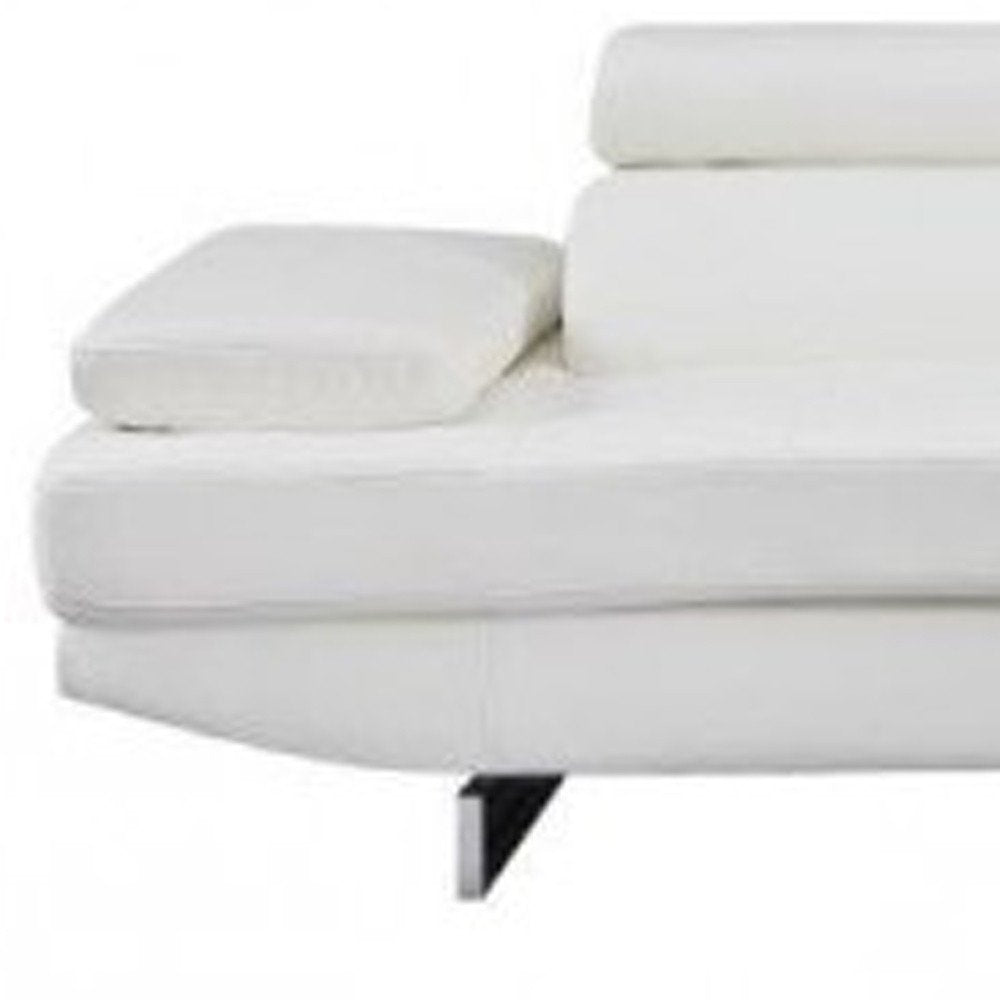 White Leather L Shaped Two Piece Corner Sectional - SKU 366200