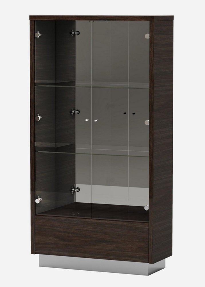 98" Dark Brown Solid Wood Self-Storing Leaf Pedestal Base Dining Table on a white background