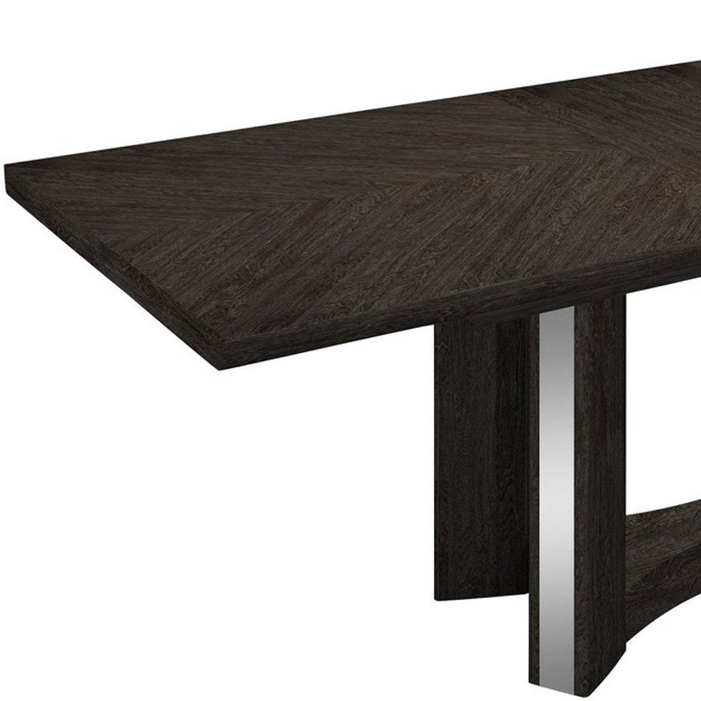 98" Dark Gray Solid Wood Dining Table on a white background