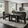 98" Dark Gray Solid Wood Dining Table