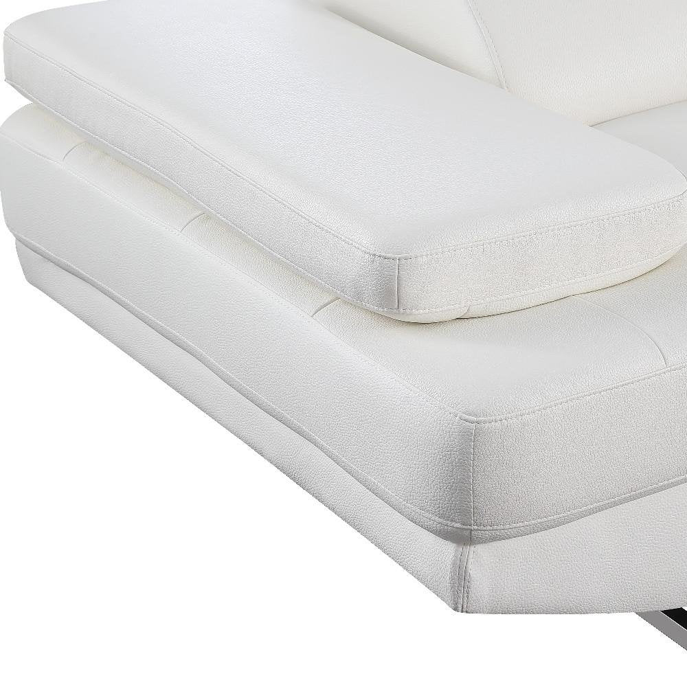 Gray Leather L Shaped Two Piece Corner Sectional on a white background