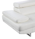 Gray Leather L Shaped Two Piece Corner Sectional on a white background