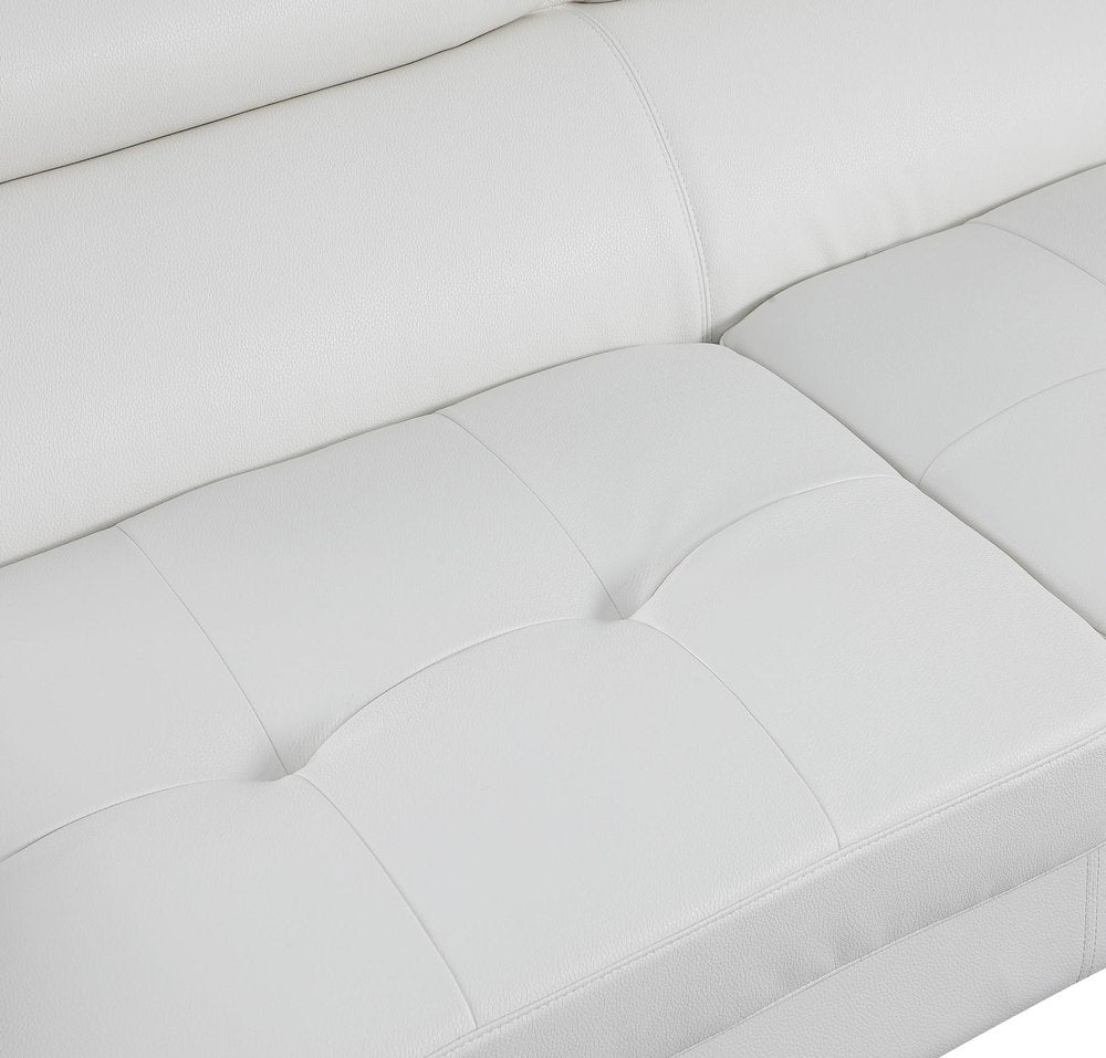 Gray Leather L Shaped Two Piece Corner Sectional on a white background