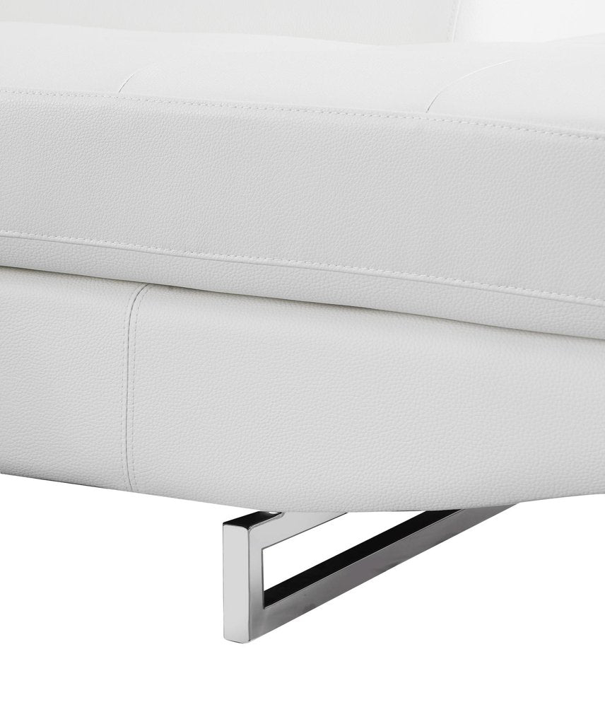 Gray Leather L Shaped Two Piece Corner Sectional on a white background