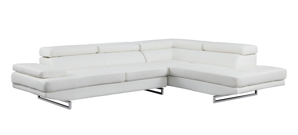 Gray Leather L Shaped Two Piece Corner Sectional on a white background