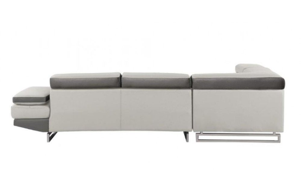 White Leather L Shaped Two Piece Corner Sectional - SKU 366222 on a white background