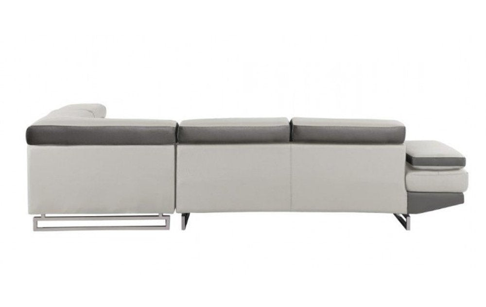White Leather L Shaped Two Piece Corner Sectional - SKU 366222 on a white background