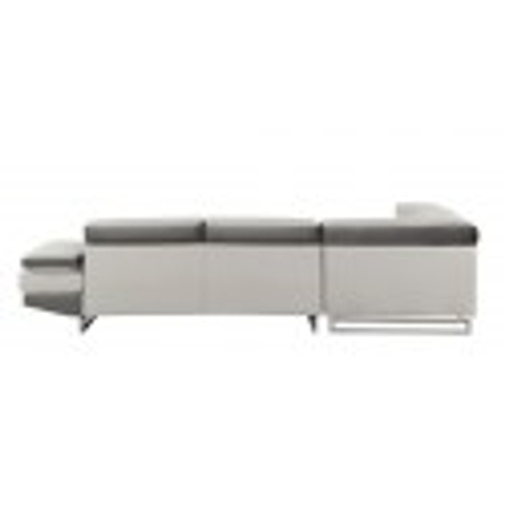 White Leather L Shaped Two Piece Corner Sectional - SKU 366222