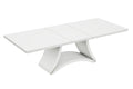 98" White Solid Manufactured Wood Dining Table on a white background
