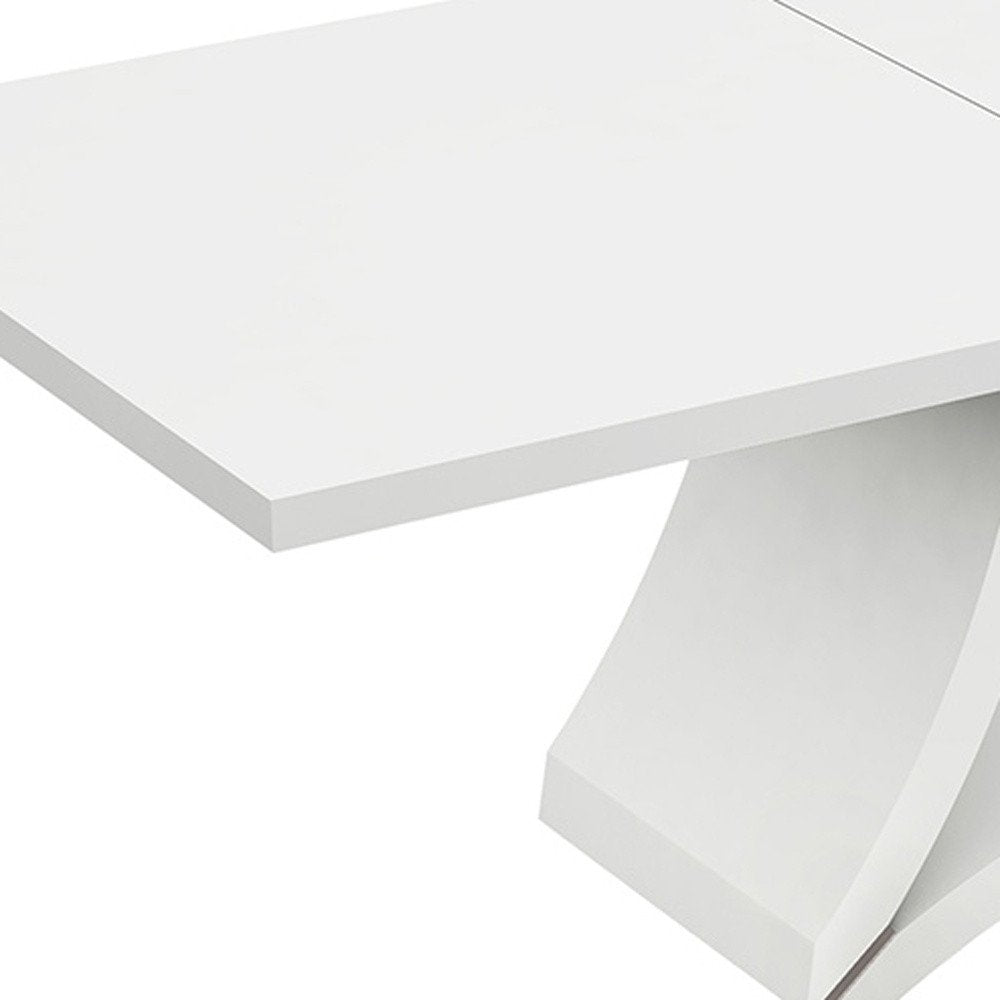 98" White Solid Manufactured Wood Dining Table on a white background