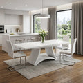 98" White Solid Manufactured Wood Dining Table