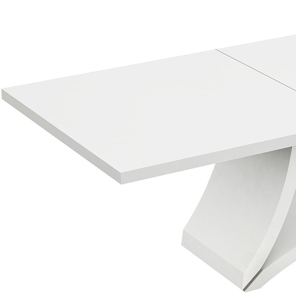 98" White Solid Manufactured Wood Dining Table on a white background