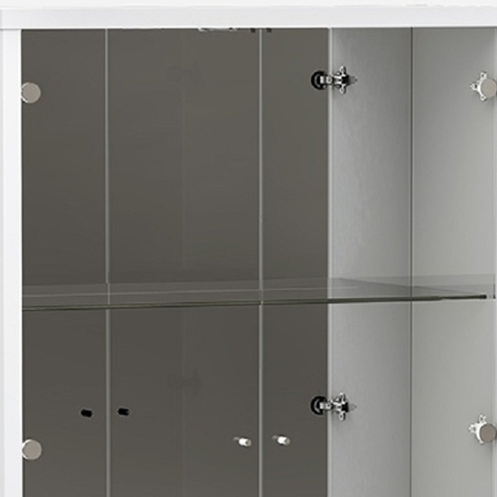 98" White Solid Manufactured Wood Dining Table close-up detail