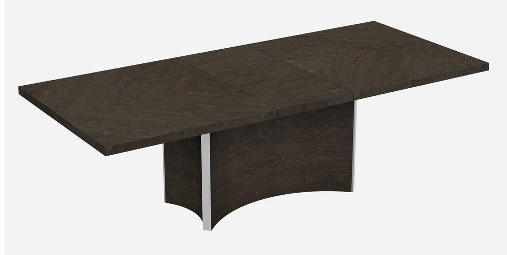 99" Gray Brown Solid Wood Dining Table on a white background