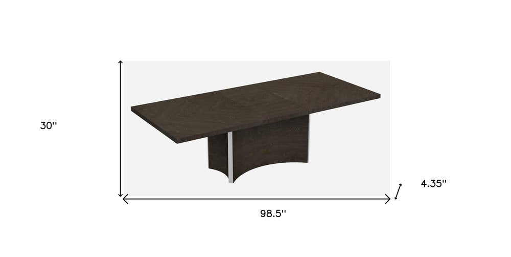 99" Gray Brown Solid Wood Dining Table on a white background