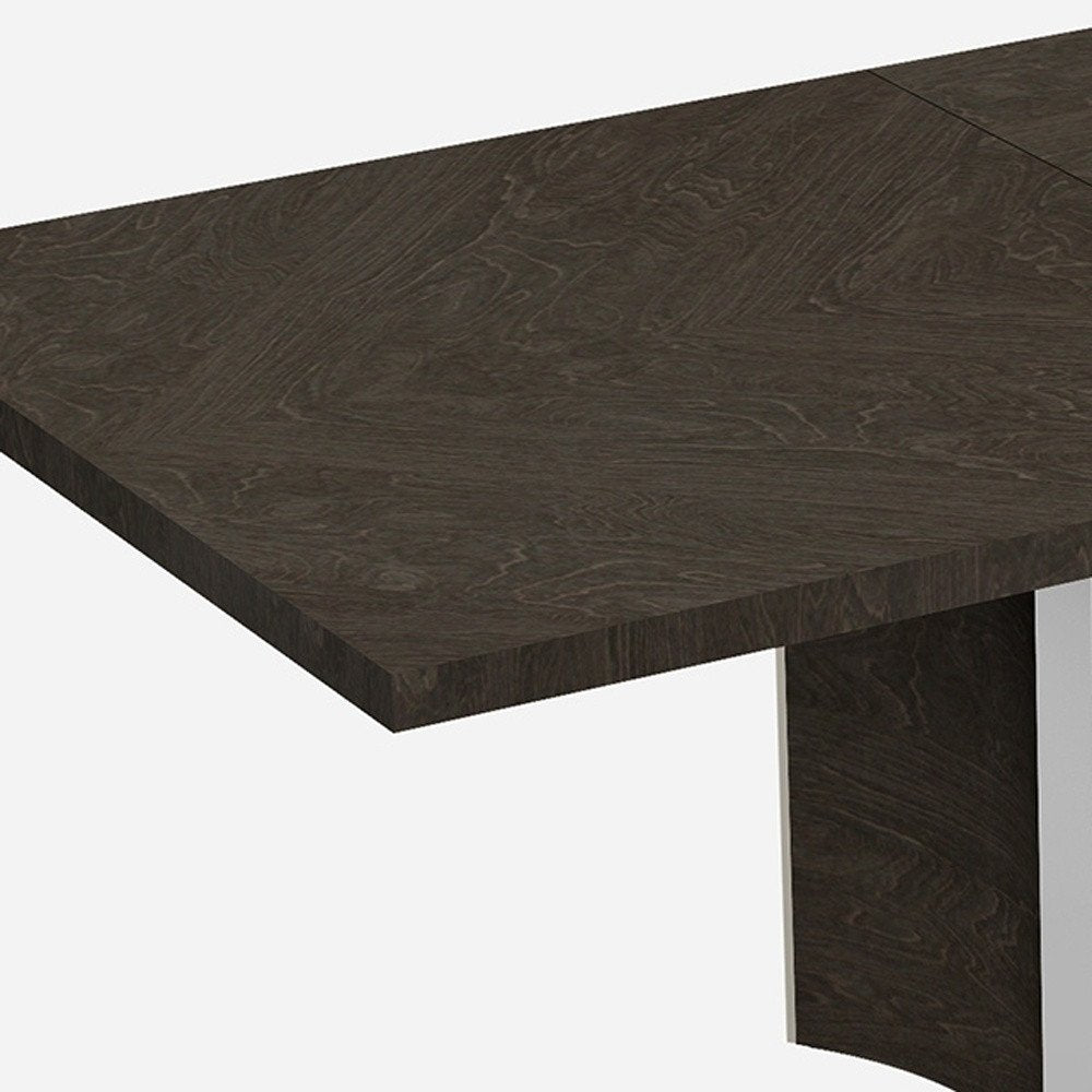 99" Gray Brown Solid Wood Dining Table on a white background
