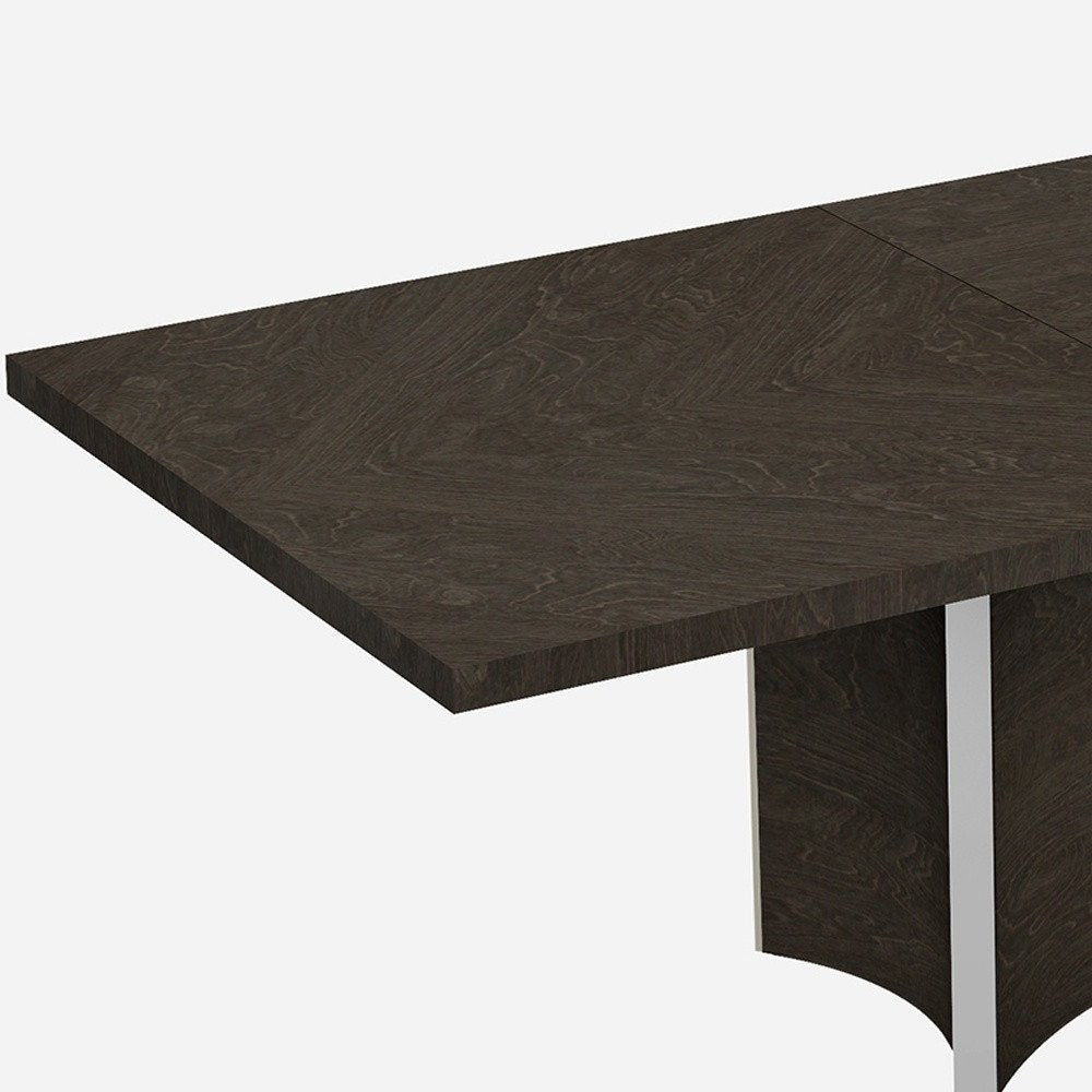 99" Gray Brown Solid Wood Dining Table on a white background