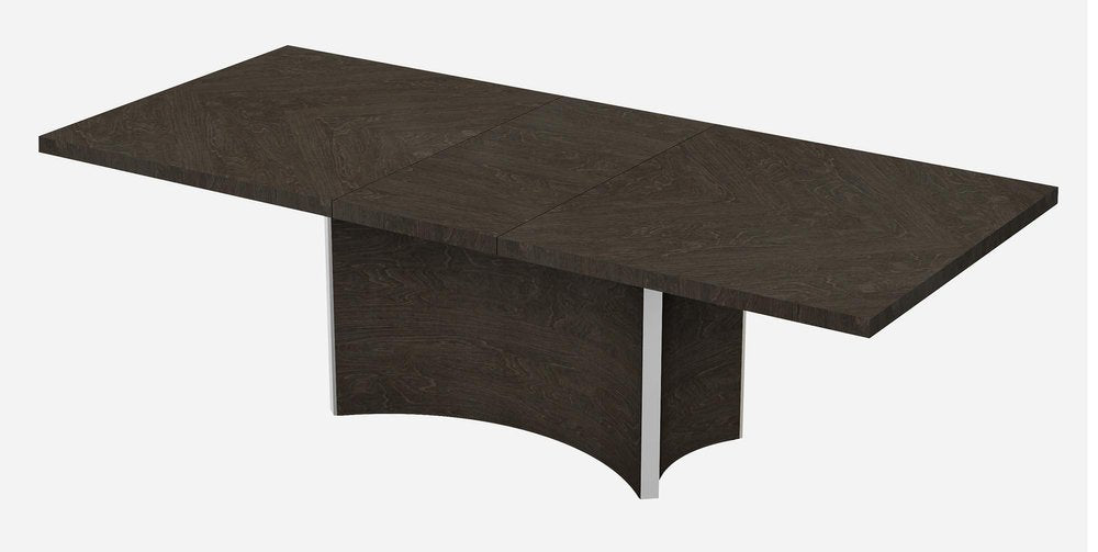 99" Gray Brown Solid Wood Dining Table on a white background