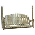 71" Natural Solid Wood Swing Chair on a white background
