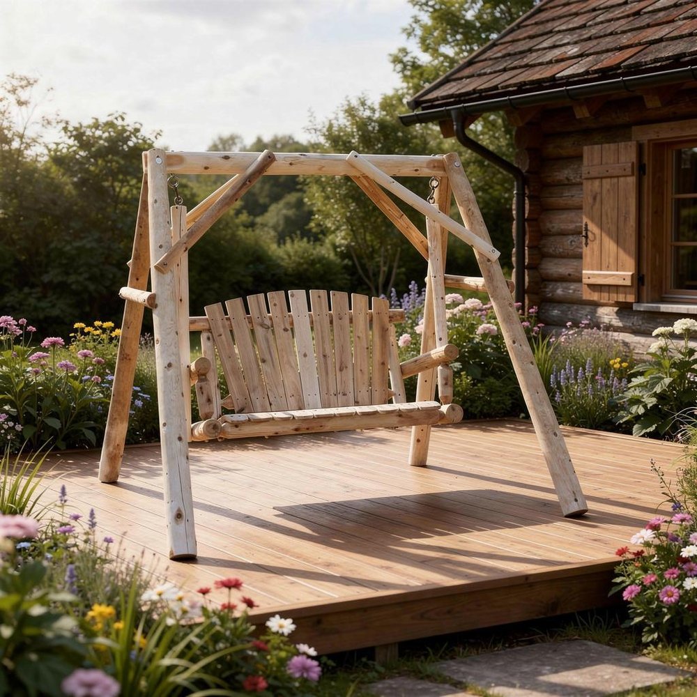 70" Natural Swing Chair