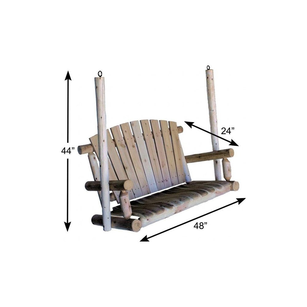 48" X 24" X 48"  Natural Wood Porch Swing