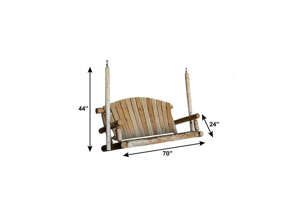 71" X 24" X 47"  Natural Wood Porch Swing