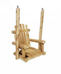 31" Natural Unfinished Solid Wood Outdoor Swing Chair