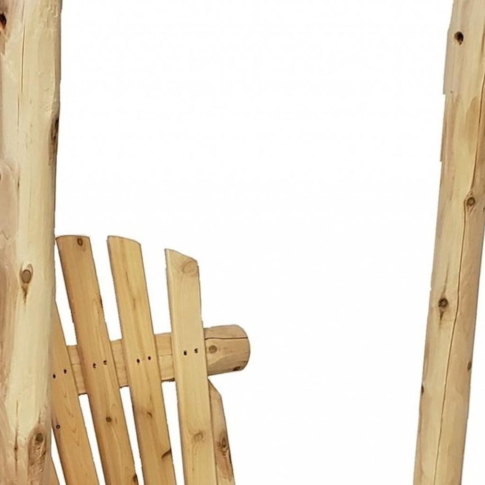 31" Natural Unfinished Solid Wood Outdoor Swing Chair