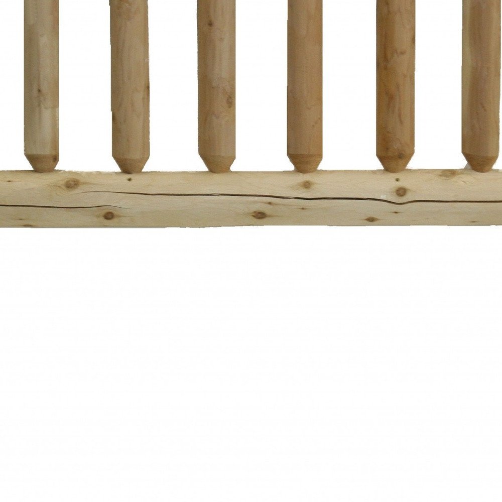 Natural Cedar Log Twin Headboard on a white background