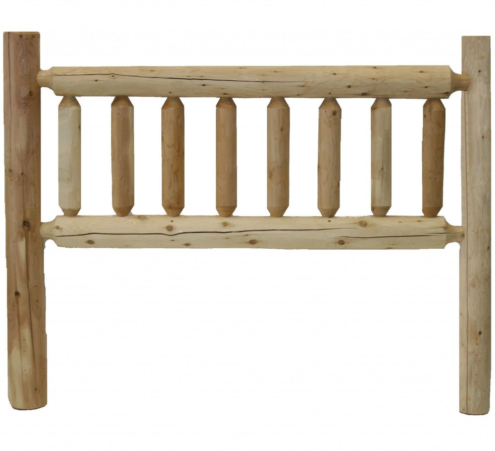 Natural Light Honey Finish Cedar Log Twin Headboard