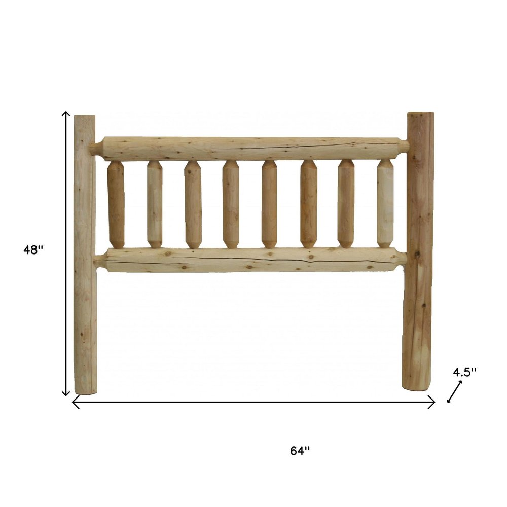 Natural Cedar Log Queen Headboard
