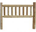 Natural Vintage Brown Finish Cedar Log Queen Headboard on a white background