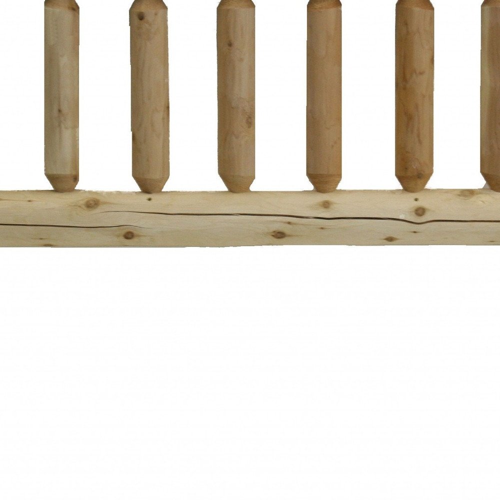 Natural Clear Finish Cedar Log King Headboard on a white background