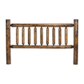 Natural Vintage Brown Finish Cedar Log King Headboard on a white background