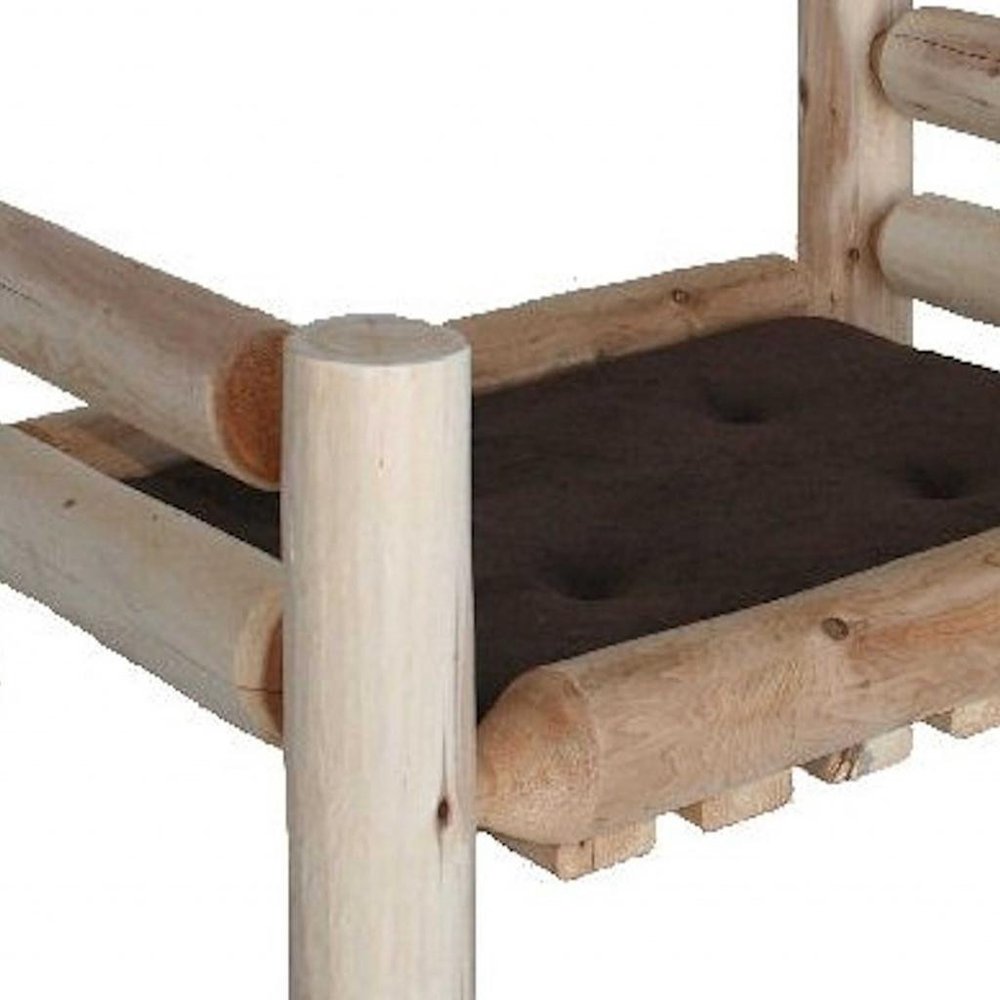 20" X 30" Natural Solid Wood Pet Bed Frame. Dog bed isolated on a plain white background, in a tan wood finish.