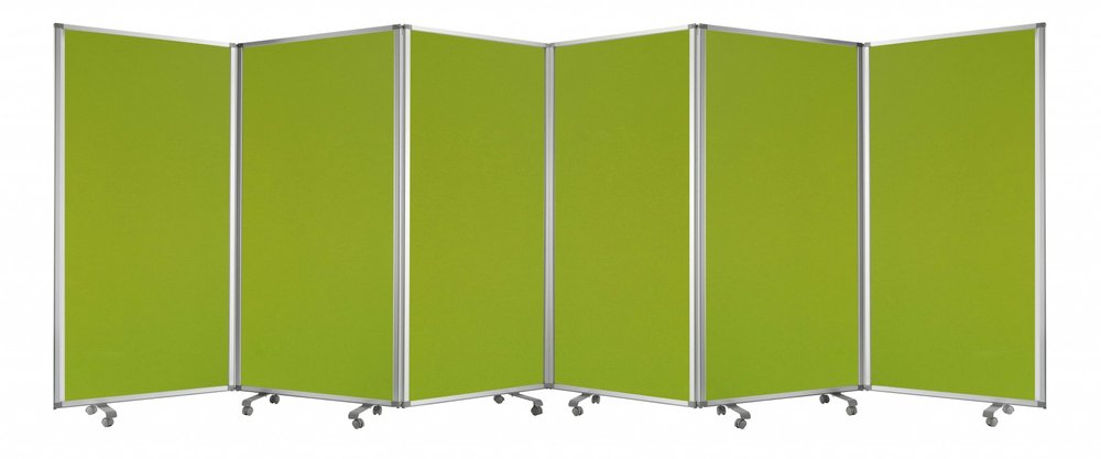 71" Green Iron Folding Six Panel Screen Room Divider