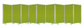71" Green Iron Folding Nine Panel Screen Room Divider