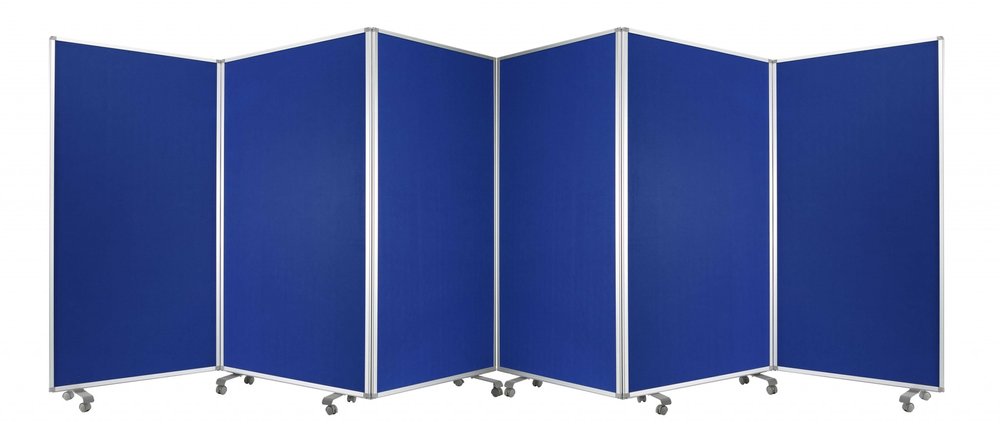 71" Green Iron Folding Six Panel Screen Room Divider on a white background