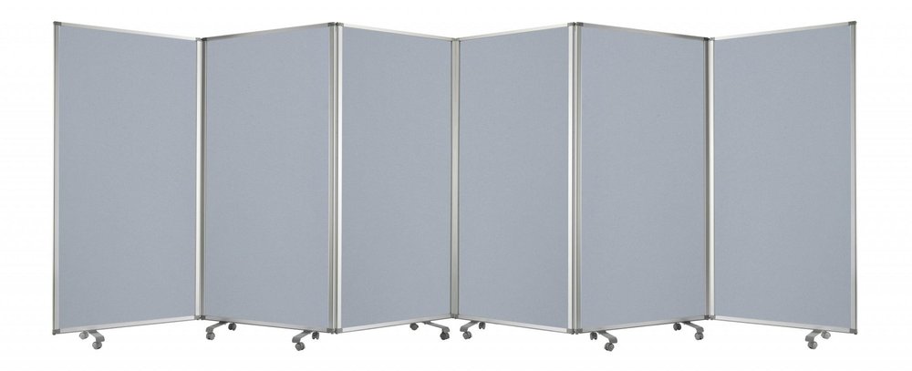 71" Green Iron Folding Six Panel Screen Room Divider on a white background