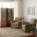 84" Brown Rattan Panel Screen Room Divider