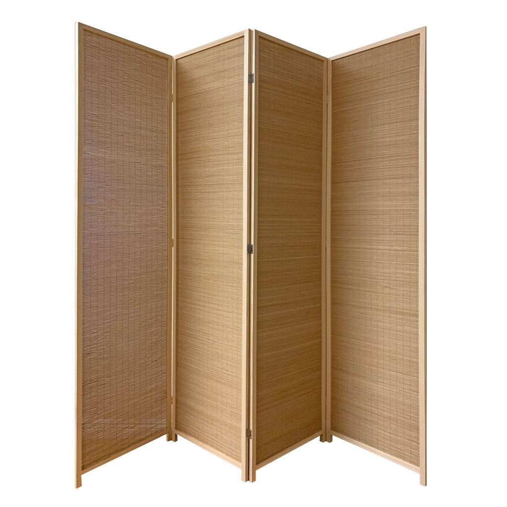 71" Brown Folding Three Panel Screen Room Divider
