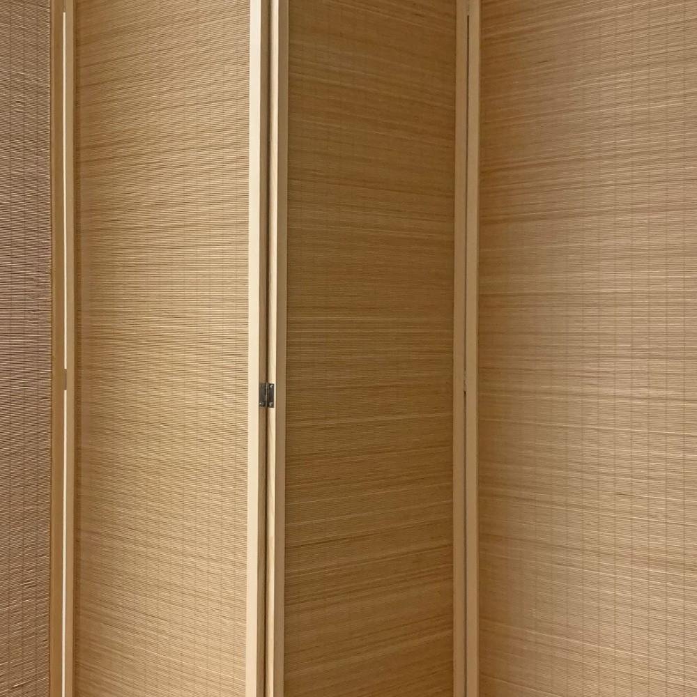 71" Brown Folding Three Panel Screen Room Divider
