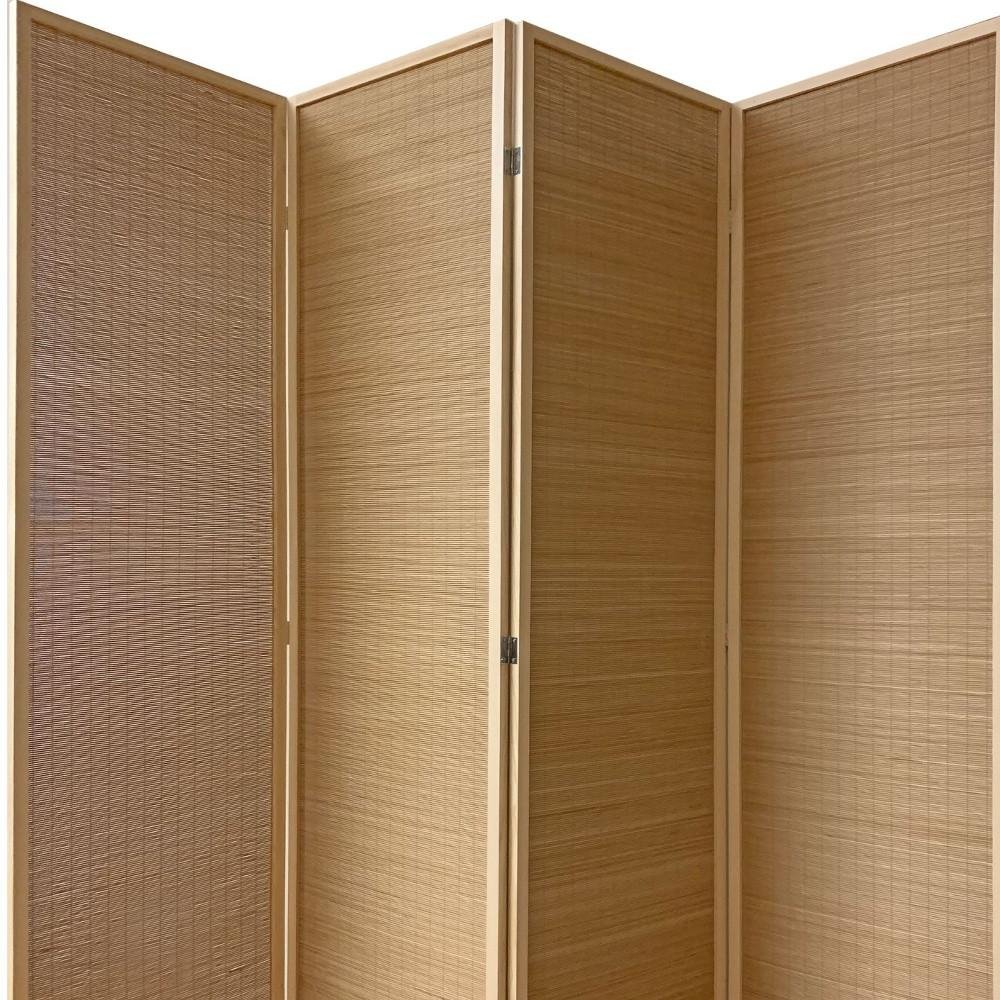 71" Brown Folding Three Panel Screen Room Divider