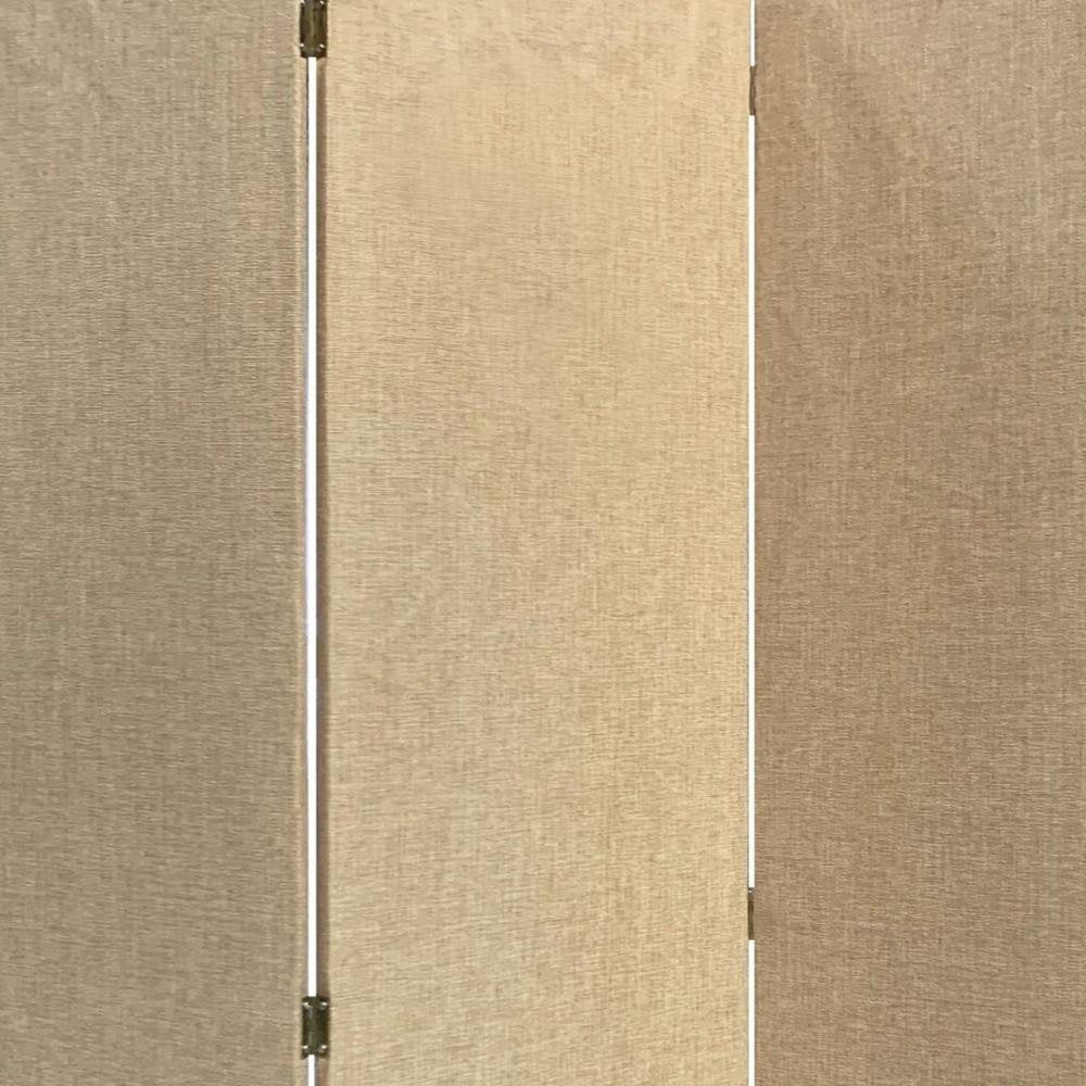 71" Brown Folding Three Panel Screen Room Divider