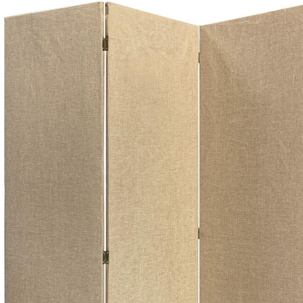 71" Brown Folding Three Panel Screen Room Divider